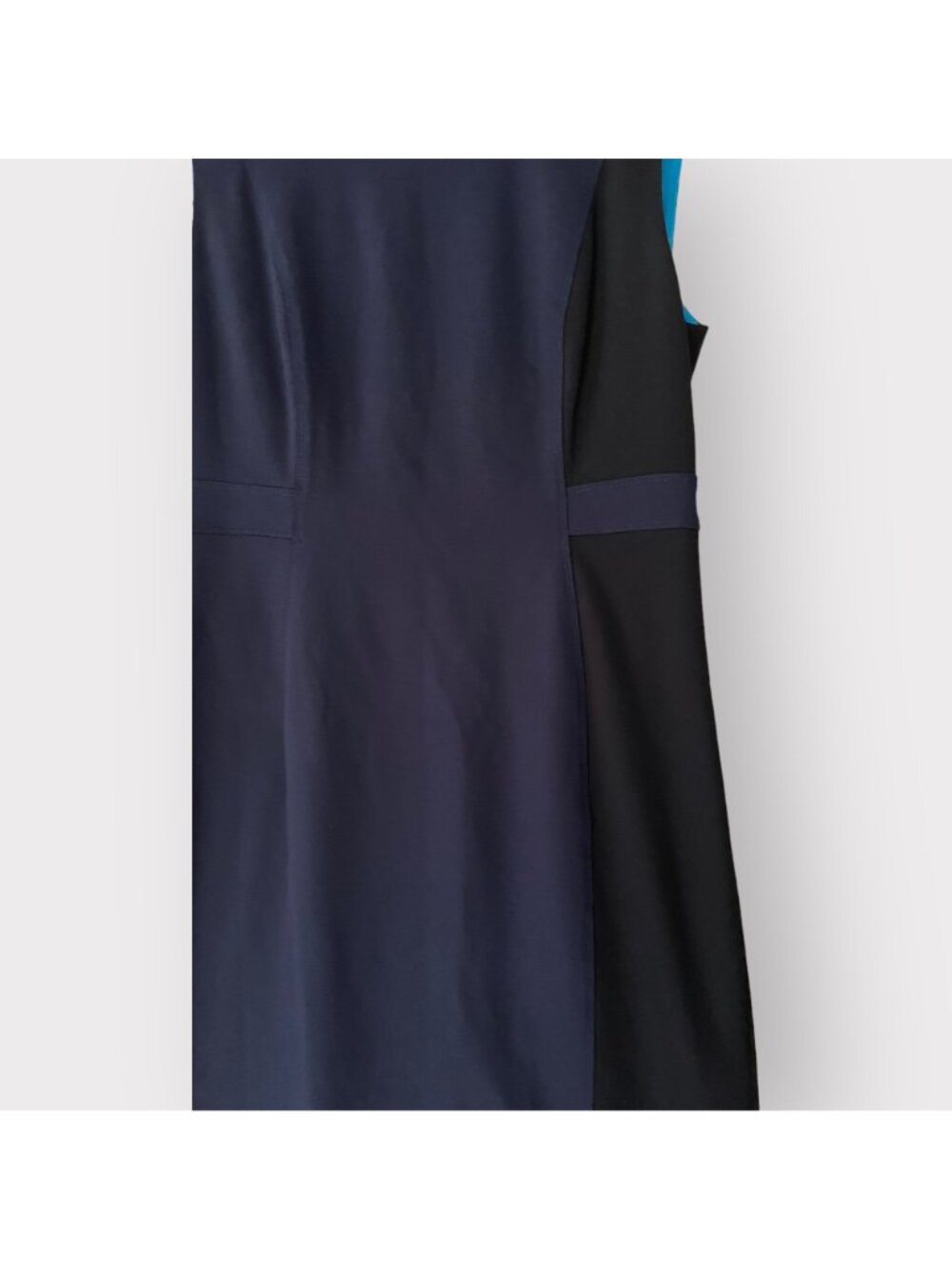 Elie Tahari Size 10 Navy Margot Sleeveless Round Neck Knee Length Sheath Dress - Picture 4 of 11